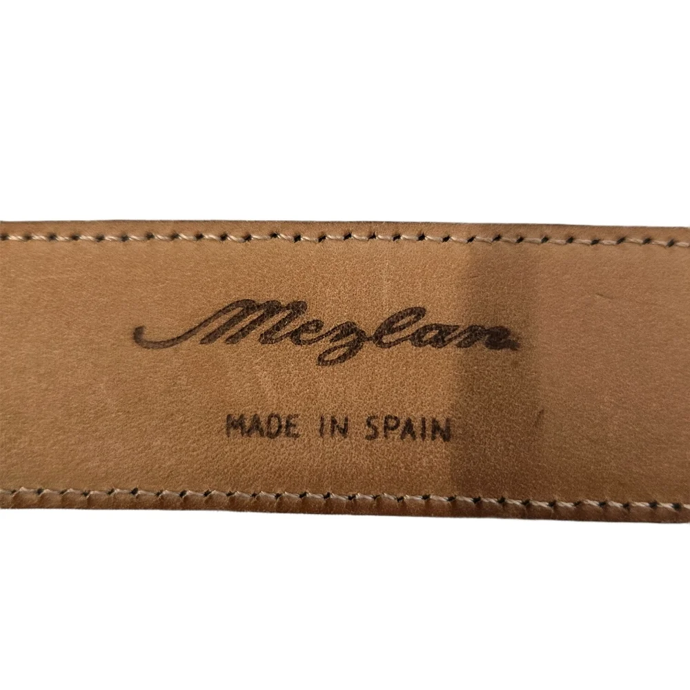 Mezlan Black Leather Belt with Two Tone Belt Buckle